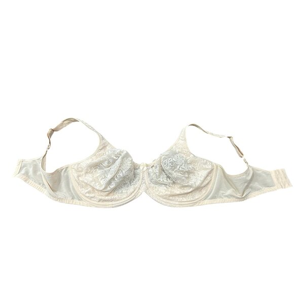 Breezies Womens Lace Bra Size 48DD Beige Adjustable Straps Intimate Supportive - Picture 1 of 8